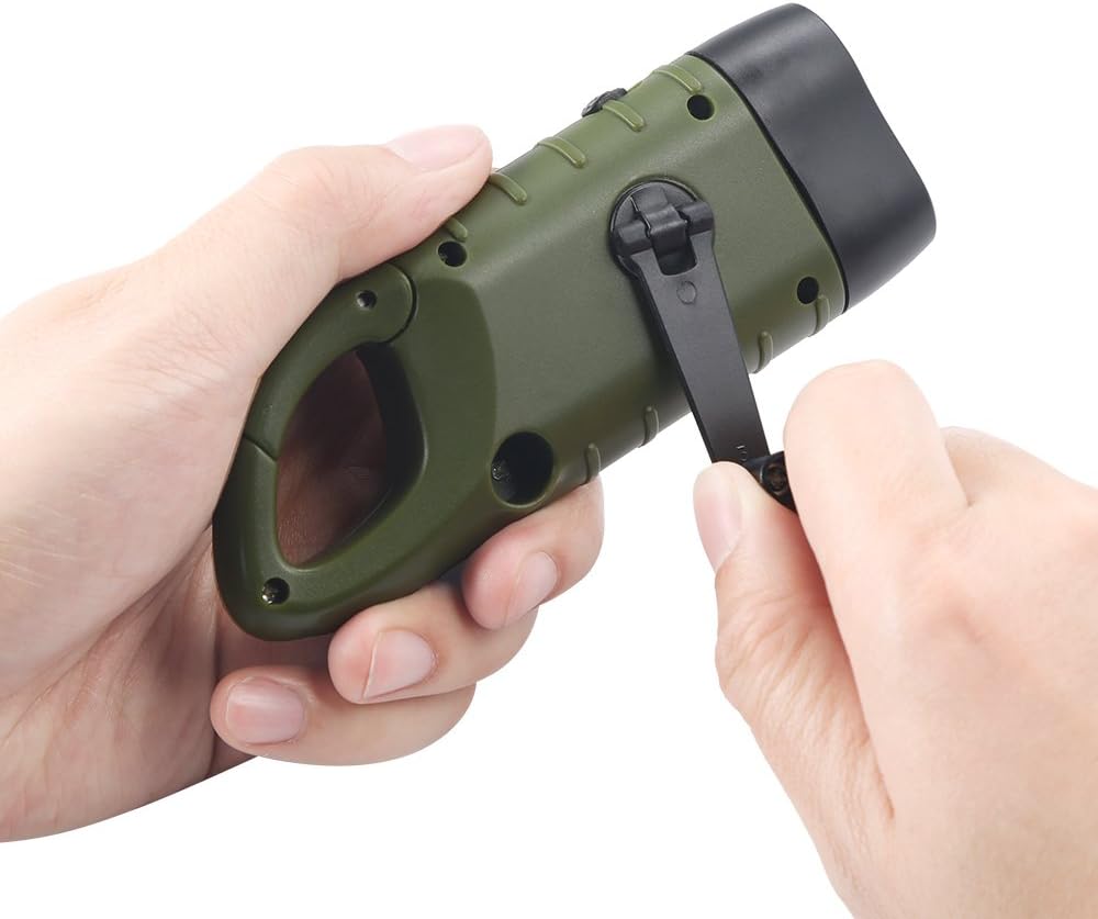thumbnail image 2 of 2-Pack LED Hand Crank Dynamo & Solar Powered Flashlights – Emergency Torch With Battery 2 of 6