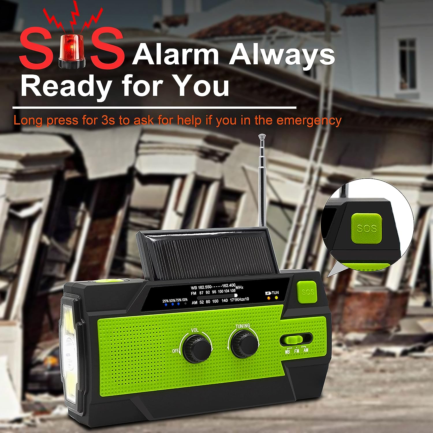 4000mAh Solar Hand Crank Portable AM/FM/NOAA Radio Review Emergency