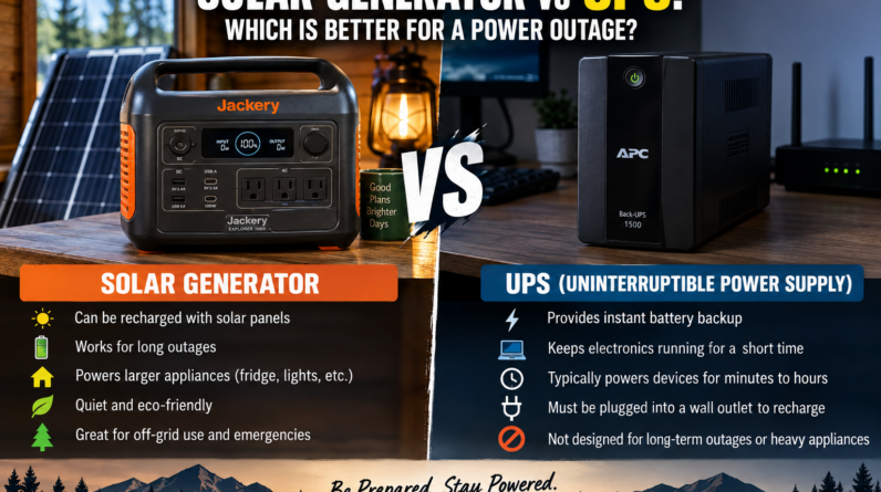 Solar Generator vs UPS Which Is Better for a Power Outage