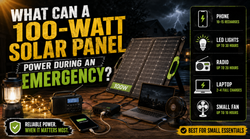 What Can a 100-Watt Solar Panel Power During an Emergency