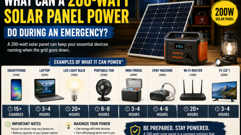 What Can a 200-Watt Solar Panel Power During an Emergency
